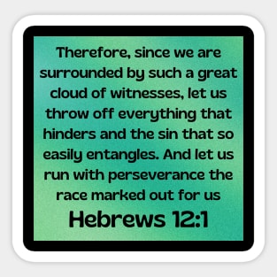 Bible Verse Hebrews 12:1 Sticker